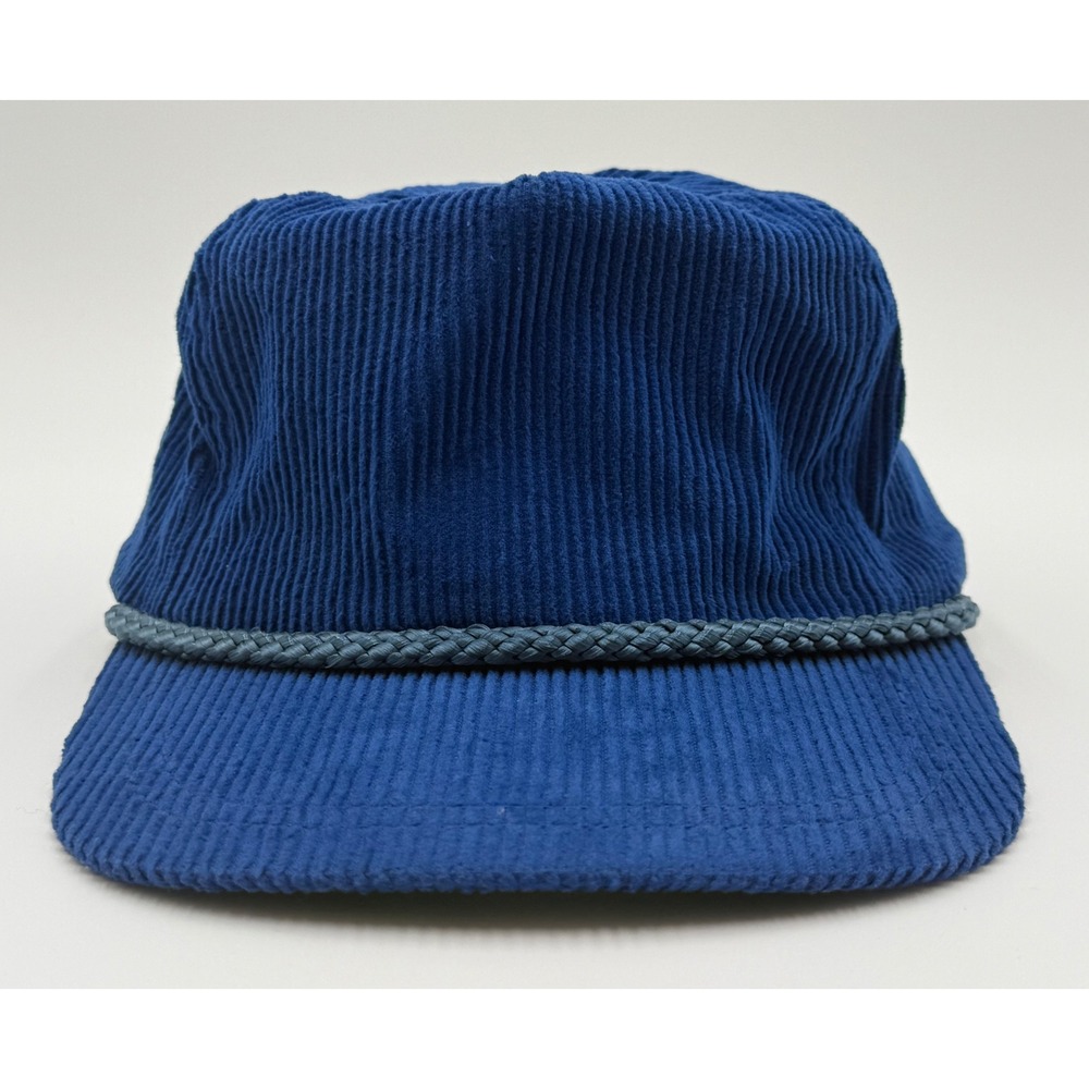 Vintage Sportcap Supreme Blue Corduroy Rope Hat 80s 90s Leather Strap OSFA